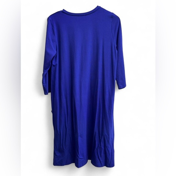 Eileen Fisher Cobalt Blue TENCEL Shift Tunic Dress Size Small Front Pockets NWOT - Picture 4 of 6